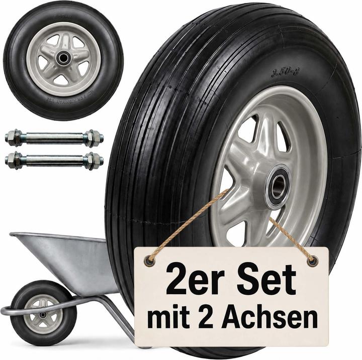 Produktbild Relaxdays 2x Schubkarrenrad