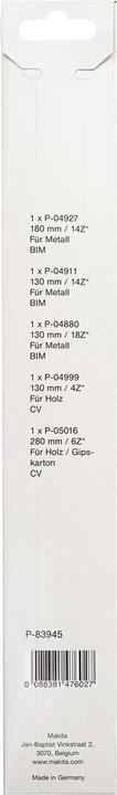 Actual product image Makita 5-piece reciprocating saw blade set Recipro saw blade set