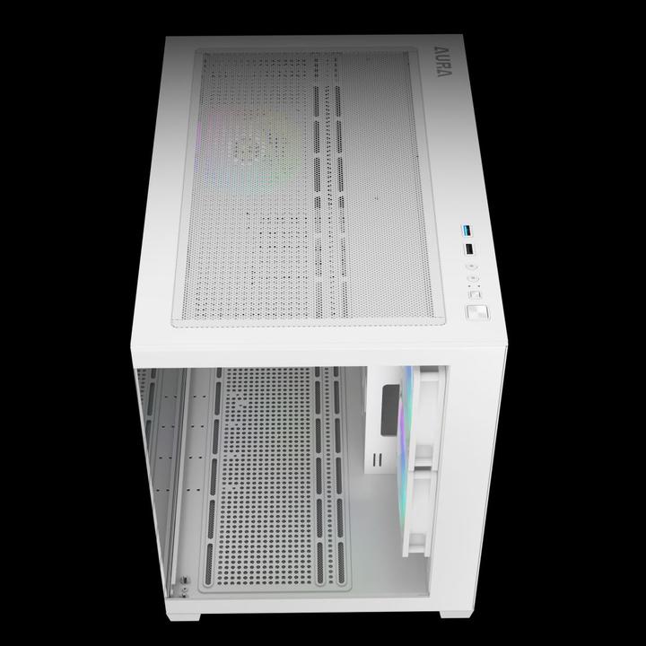 Actual product image Gamdias Boitier Mini Tour Micro ATX Aura GC10M RGB avec panneaux vitrés (Blanc) (mATX)