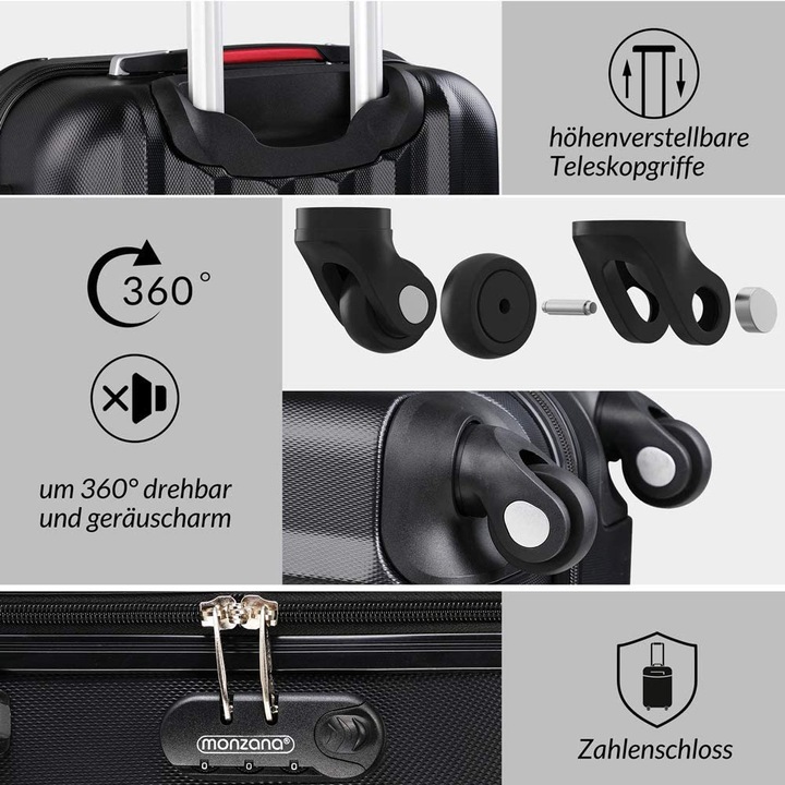 Actual product image Monzana Suitcase Set (89 l, M (50 - 90l), L (90 - 115l), XL (from 140l))