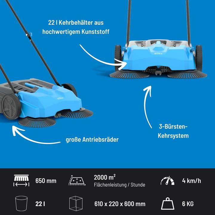 Produktbild Güde Kehrmaschine » GKM 650 « Drei-Bürsten-Kehrsystem 650