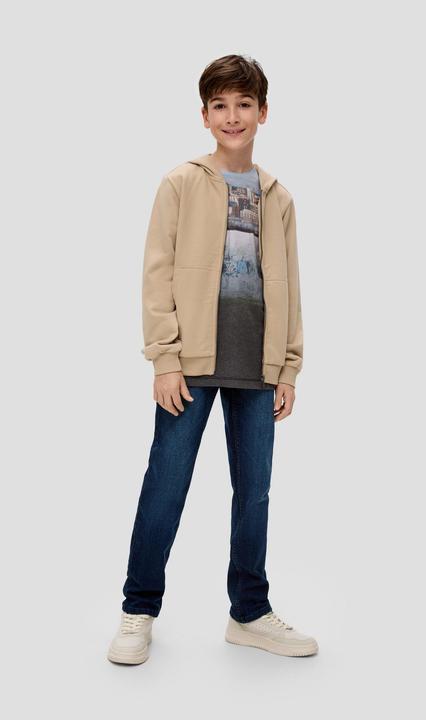 Produktbild s.Oliver Sweatshirt Jacke Sweatjacke mit Back-Print (L)