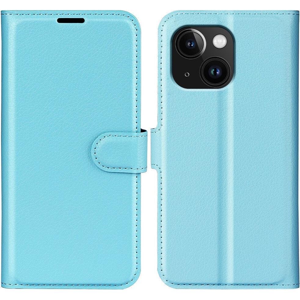 Cover-Discount iPhone 15 Plus - Leder Etui Hülle blau (Apple iPhone 15 Plus), Smartphone Hülle, Blau