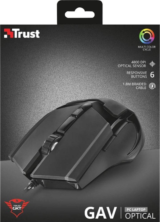 Actual product image Trust GXT 101 Mouse Ambidextrous USB Type-A 4800 DPI (Cable)