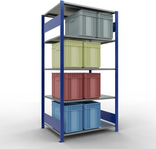 Immagine prodotto Schulte Lagertechnik Sistema di scaffalature di base senza viti MULTIplus150 con ripiani di lunghezza