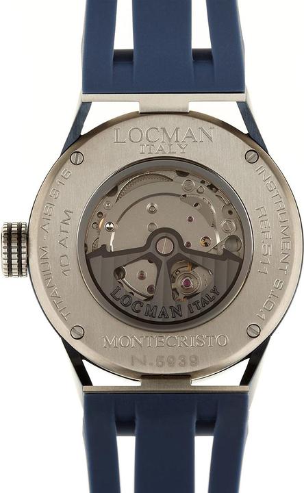 Produktbild Locman Italy Herrenuhr Montecristo Classic Automatik PVD blau Ref. 051 (Uhr mit Schmuckstein, 44 mm)