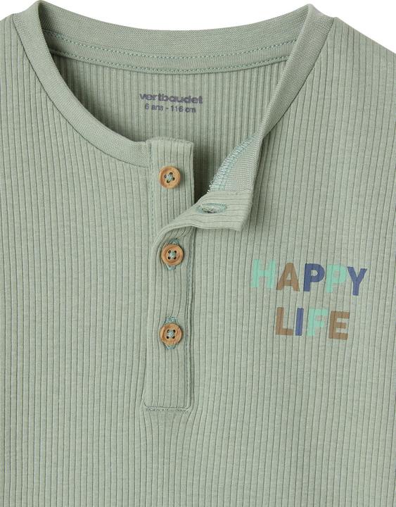 Actual product image Vertbaudet 2er-Set Jungen Schlafanzüge mit HAPPY-Print und Recycling-Baumwolle (110)