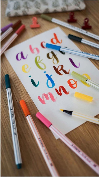 Actual product image STABILO Pen 68 brush Premium felt-tip pen (Red, Yellow, 1 x)