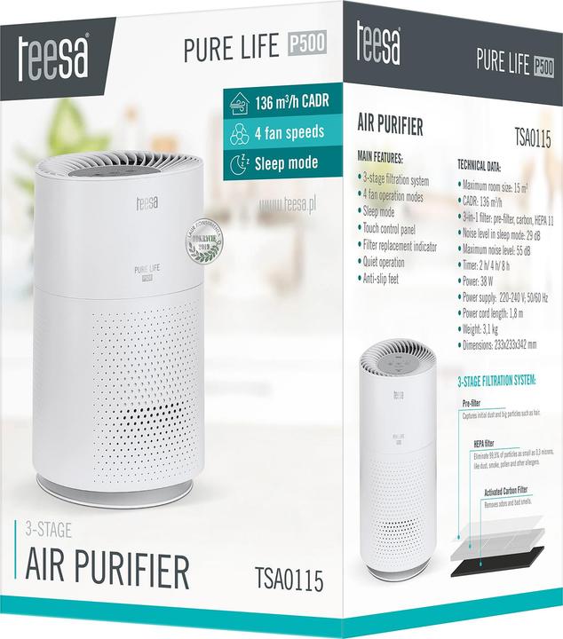Produktbild Teesa Humidifier Air cleaner PURE LIFE P500 (15 m²)