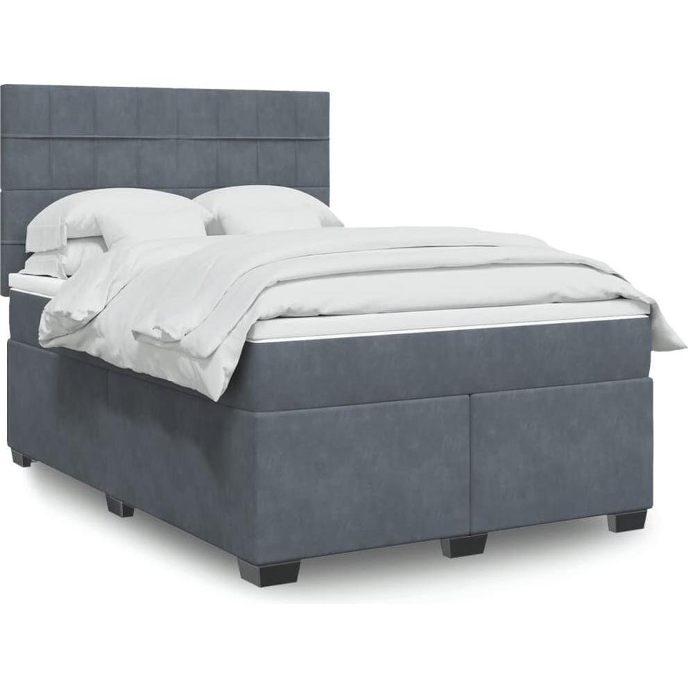 VidaXL, Bett, Bo x springbett mit Matratze 140 x 200 cm Samt (140 x 200 cm)