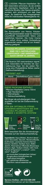 Actual product image Logona Herbal Hair Colour Cream (230 chestnut brown)