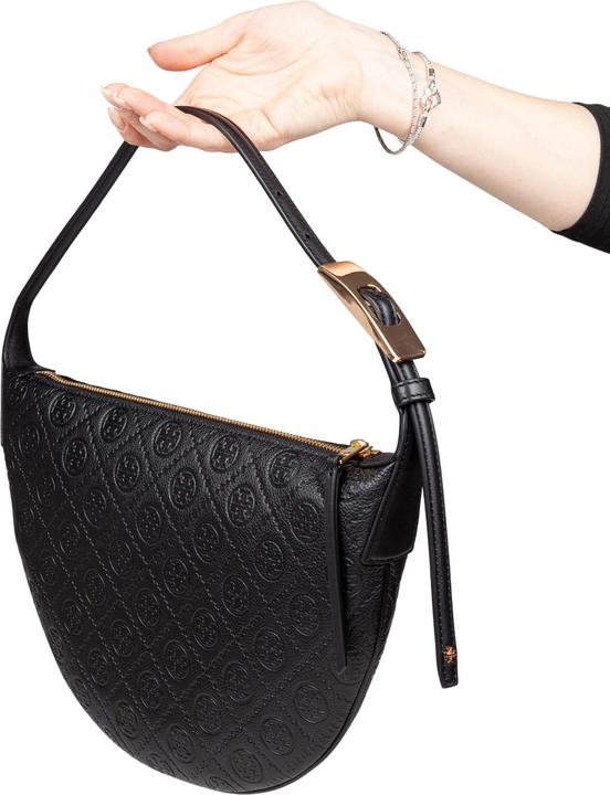 Produktbild Tory Burch monogram leather balloon shoulder bag, black