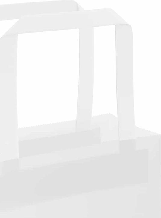 Produktbild vidaXL Kraftpapiertüten 50 Stk. mit Henkel Weiss 15x8x21 cm Papiertüte (Geschenktüte, 50 x)