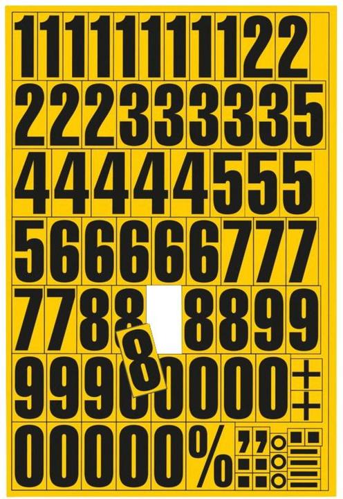 Actual product image Eichner Magnetic foil black on yellow numeric