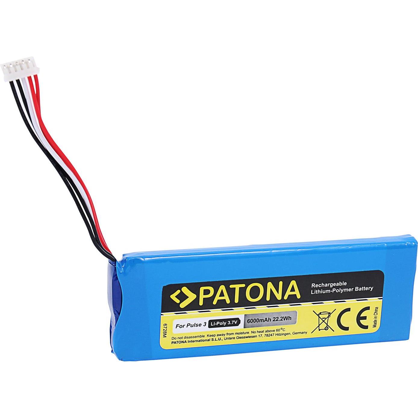 Patona Akku f. JBL Pulse 3 JBL 2017DJ1714 JBL APJBLPUESE3 JBL P5542100-P (Ricambio audio), Accessori audio