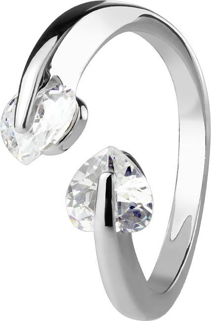 Immagine prodotto Star Piercing Anello d'argento con due cuori di cristallo (50)