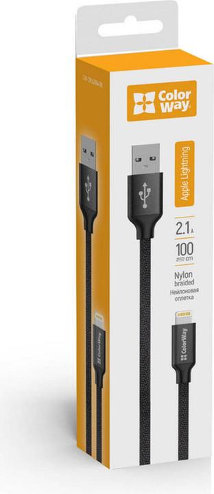 Produktbild Colorway Data Cable Apple Lightning Charging cable, Fast and safe charging Stable data transmission, Black (1 m)
