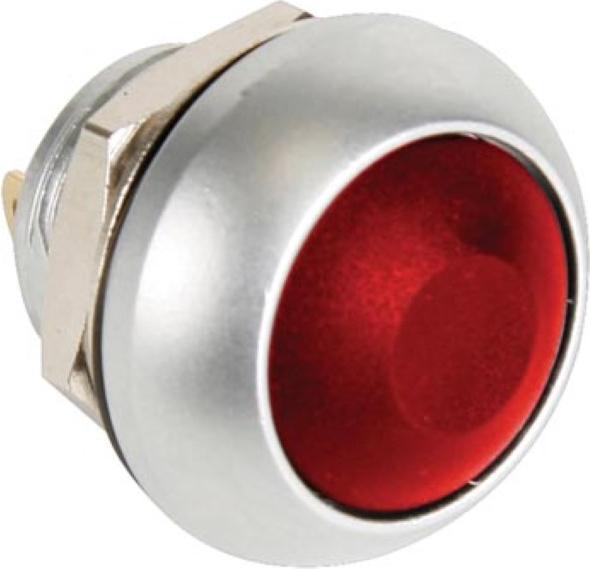 Image du produit Velleman Mini bouton-poussoir rond en métal avec bouton rouge 1P Spst Off-(On)