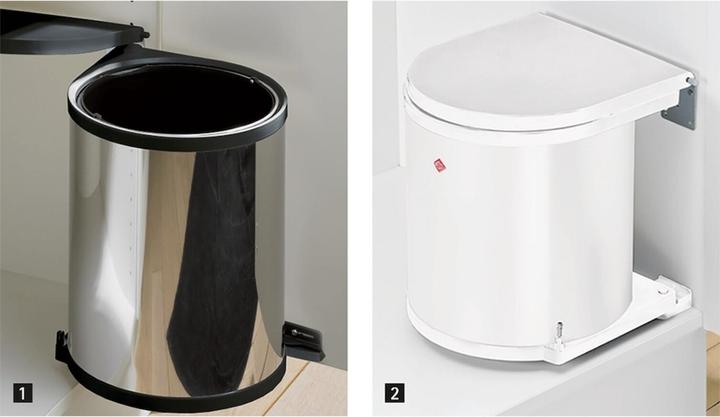 Actual product image Hettich Bin.it Classic waste bin W340xD270xH350mm white White lacquered / plastic (13 l)