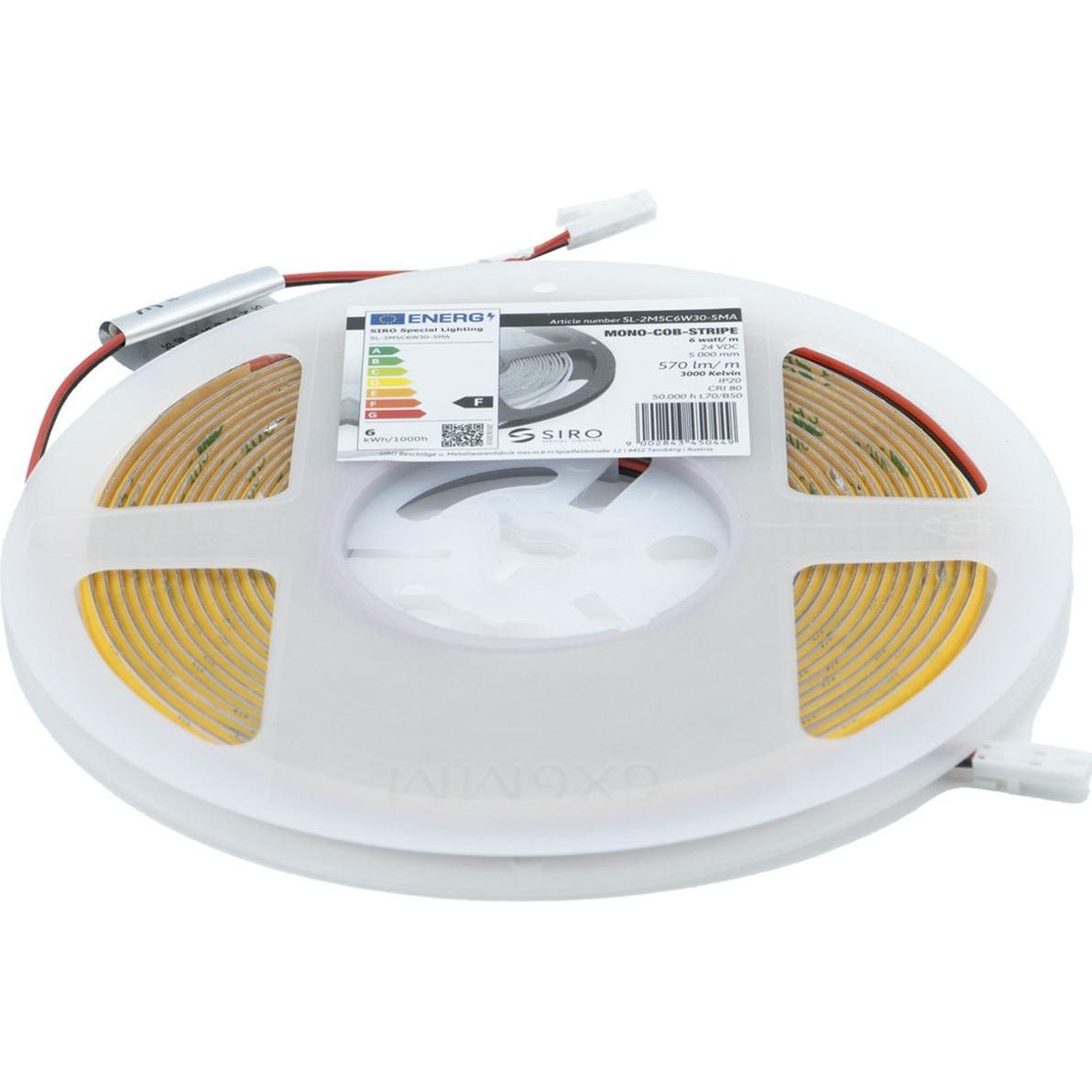 OK-Line, LED Streifen, LED Bänder COB 6,0 / 24 V (Warmweiss, 500 cm, Indoor)