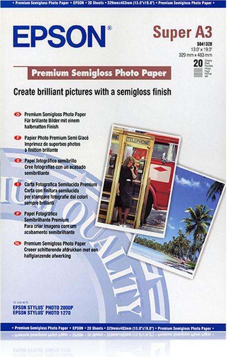 Actual product image Epson Premium Semigloss (250 g/m², A3+, 20 pcs.)
