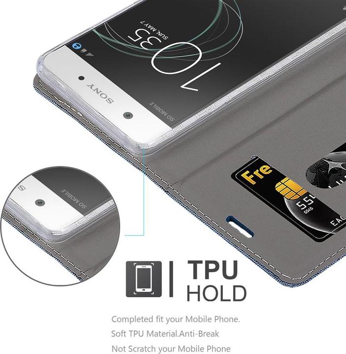 Produktbild Cadorabo Book Jeans Optik Cover (Sony Xperia XA1)