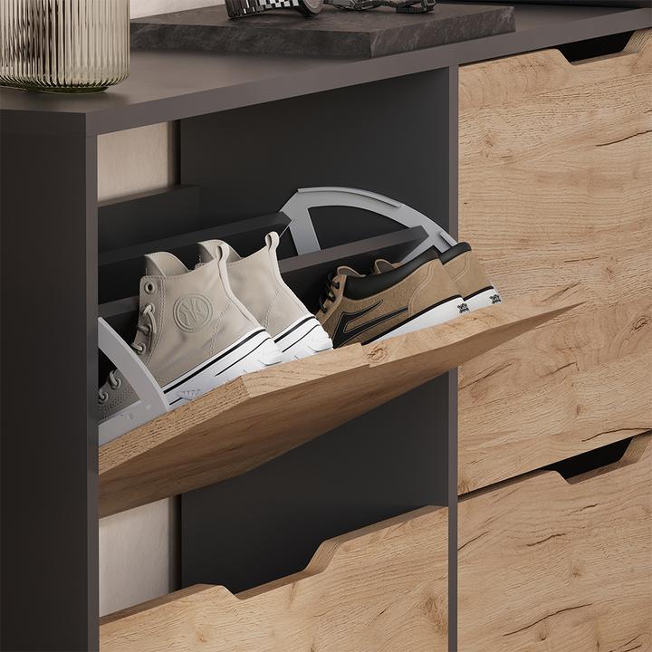 Produktbild Vicco Schuhkipper Luca, Anthrazit/Goldkraft Eiche, 116.6 x 72.5 cm mit 4 Fächern