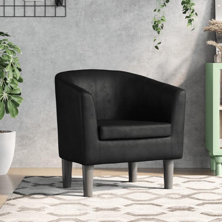 Produktbild VidaXL Clubsessel Schwarz Kunstleder,Farbe: Schwarz,Material