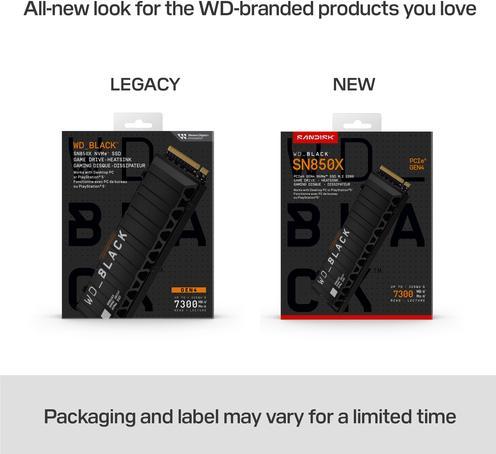 Produktbild WD Black SN850X mit Heatsink powered by SANDISK (2000 GB, M.2 2280)