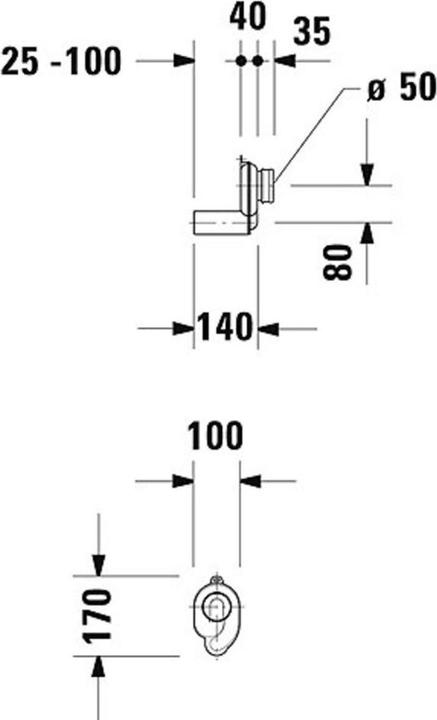 Produktbild Duravit Absaugesiphon weiss Abgang waagerecht (verdeckt) (Absaugsiphon)