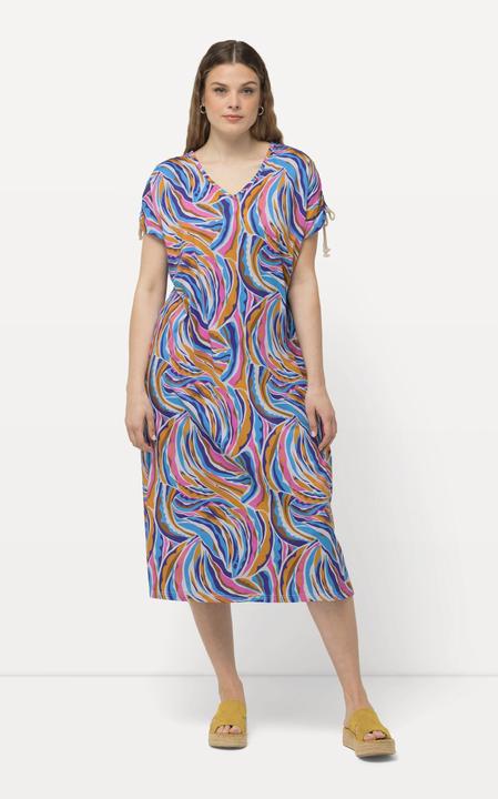 Produktbild Ulla Popken Jersey-Midikleid, A-Linie, V-Ausschnitt, Halbarm (50, 52)