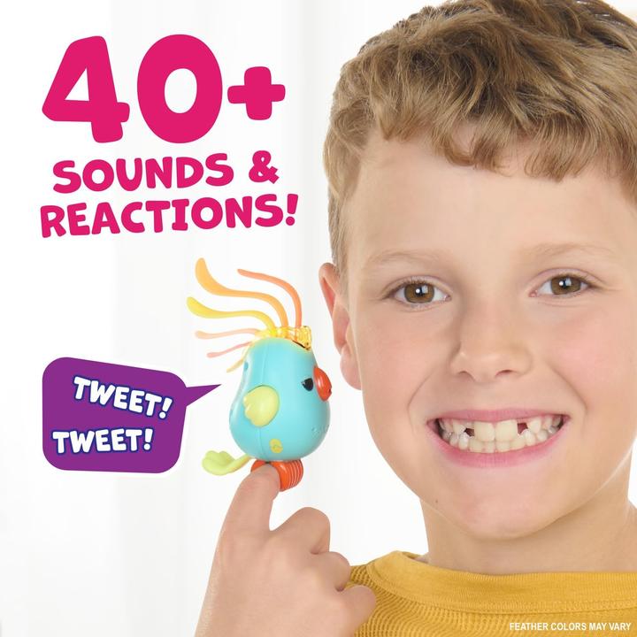 Image du produit WowWee Fingerlings Sweet Tweets Interactive Bird : Lionel, enregistrez et jouez des messages secrets, plus