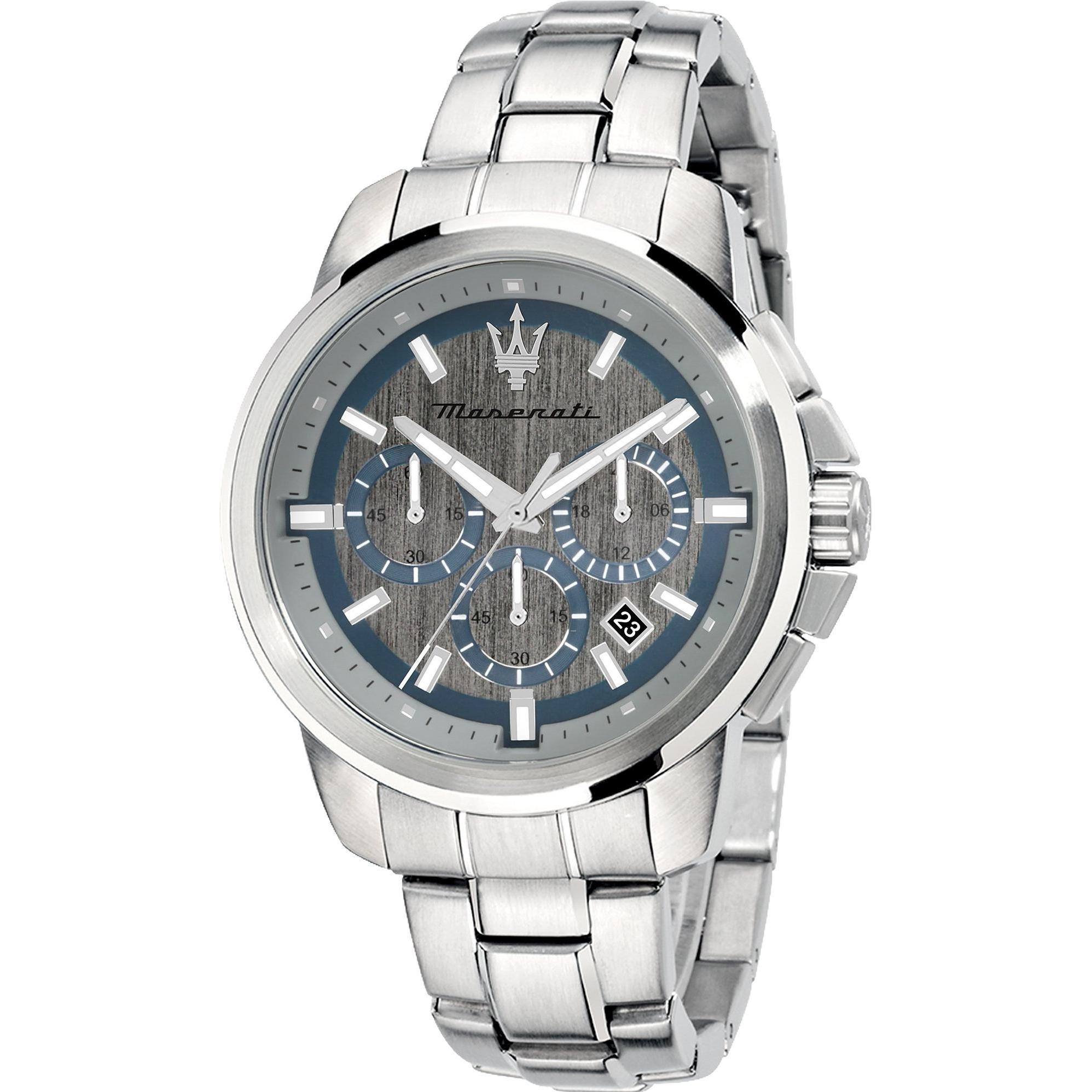 Maserati, Armbanduhr, Successo, Silber, (Analoguhr, 44 mm)