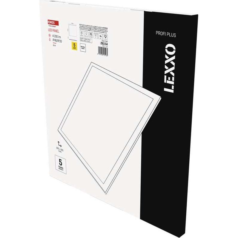Thumbnail - Emos, Wandleuchte + Deckenleuchte, LED Einbauleuchte LEXXO Backlit 60×60, quadr., weiss, 30W neutr.w. (4200 lm)
