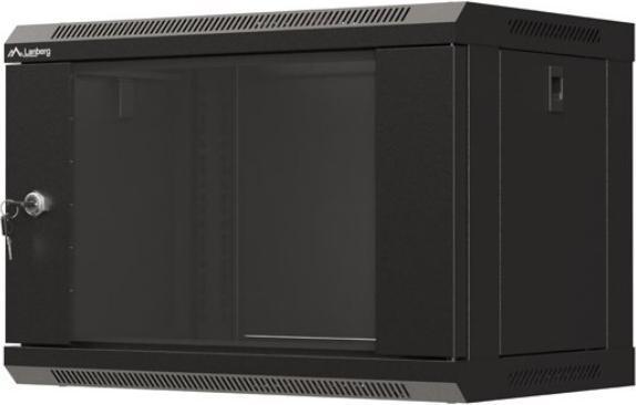 Actual product image Lanberg 19 6HE 540x350 schwarz Wandmontage Rackschrank mit Glastür (Flat Pack) (6 RU, 19 inch rack)
