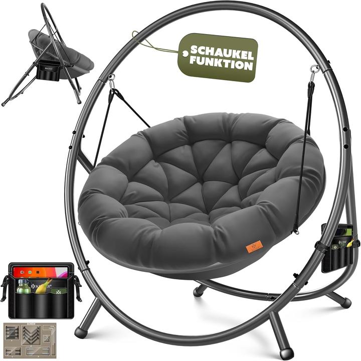 Image du produit Milkii Hängesessel Bali, Anthrazit (150 kg)