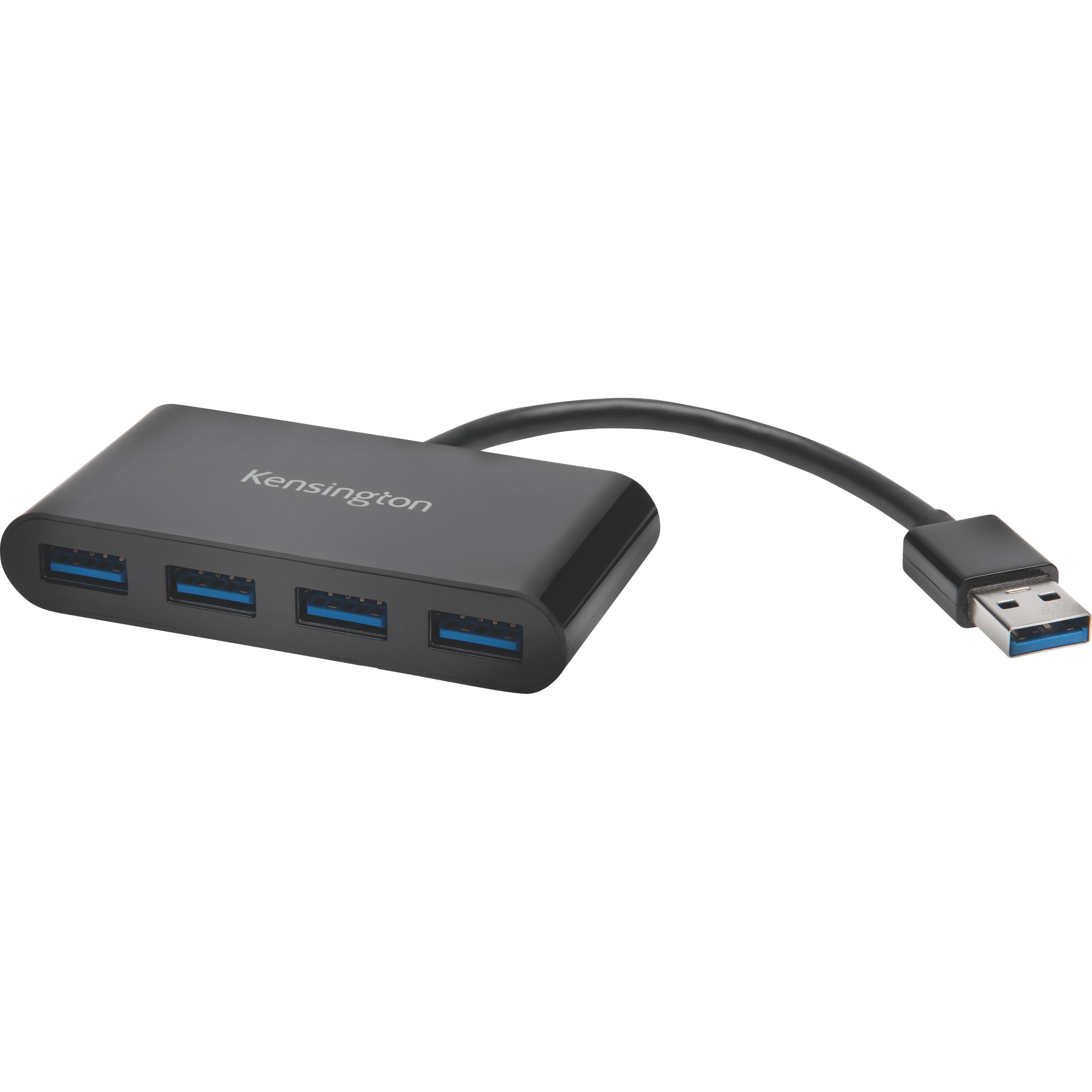 Kensington UH4000 (USB-A, 4 Ports), Dockingstation + USB Hub, Schwarz