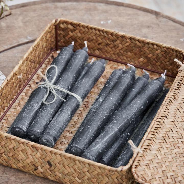 Produktbild Loberon Kerze 12er Set Bauceau dunkelgrau (12 Stk.)