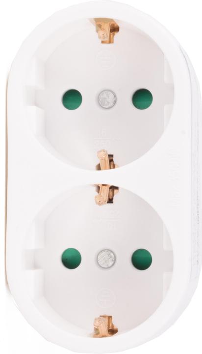 Actual product image Benson Electric Plug double adapter + earth (vertical) (CEE 7/4, CEE 7/5, 2x)