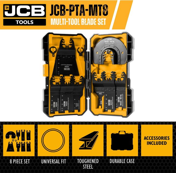 Produktbild JCB 8-teiliges Multitool-Messer-Set