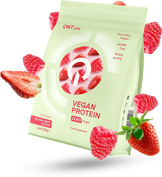 Actual product image QNT Vegan Protein Zero Sugar (Red Fruits, 1 pcs., 500 g)