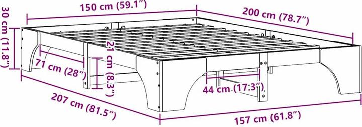 Actual product image vidaXL Bedstead (150 x 200 cm)