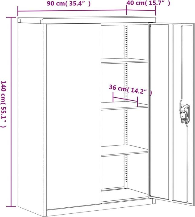 Actual product image vidaXL Bakarne (90 x 40 x 140 cm)