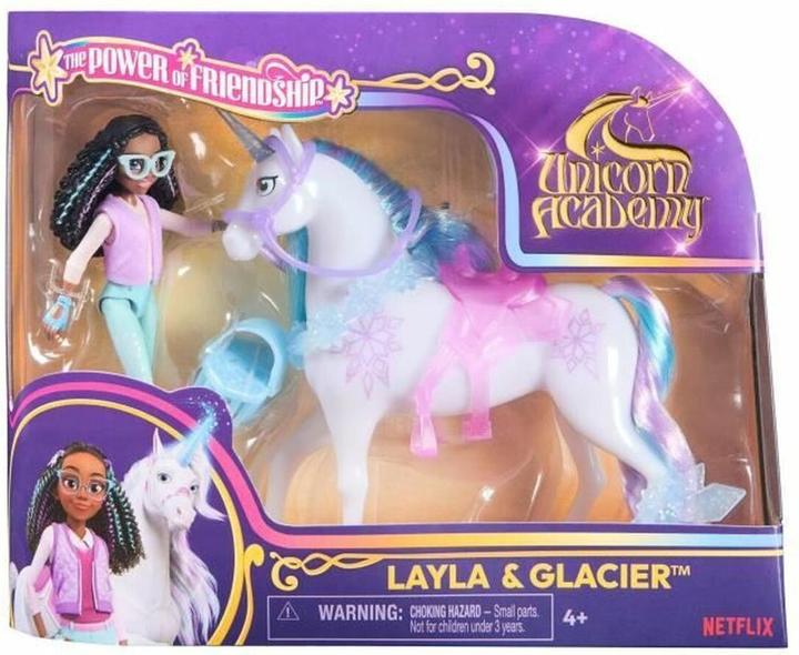 Actual product image Unicorn Academy Layla and unicorn Glacier (with real mane and tail and brush)