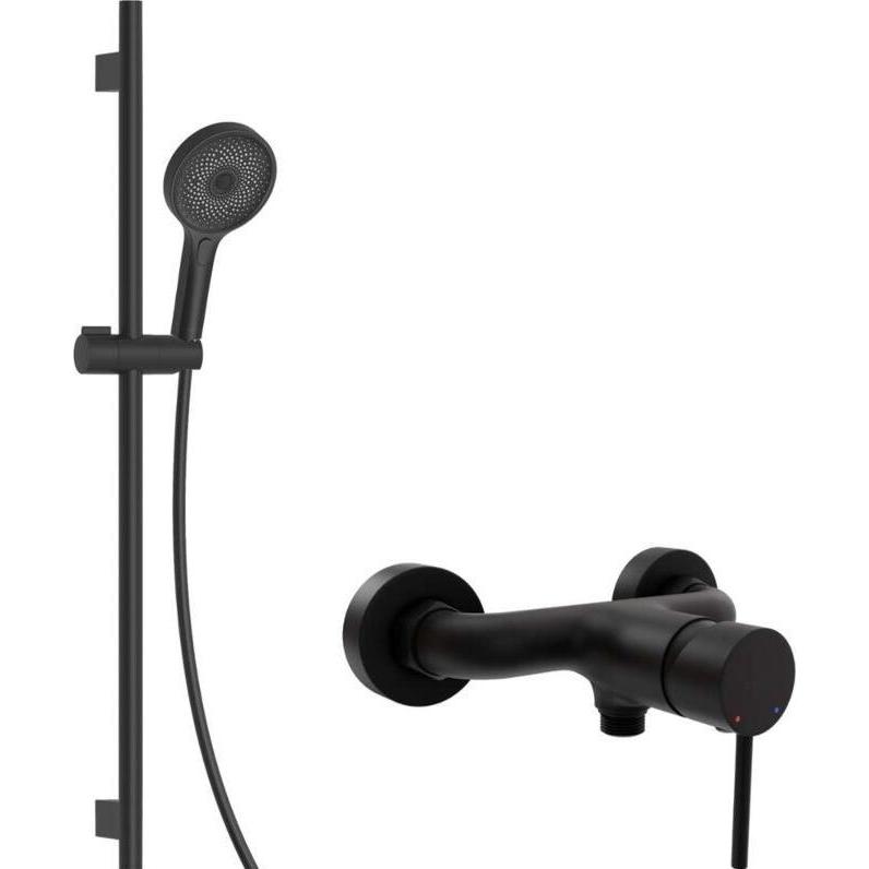 Kielle, Sistema doccia, oudee - doucheset met kraan, stang, slang en douchekop, mat zwart