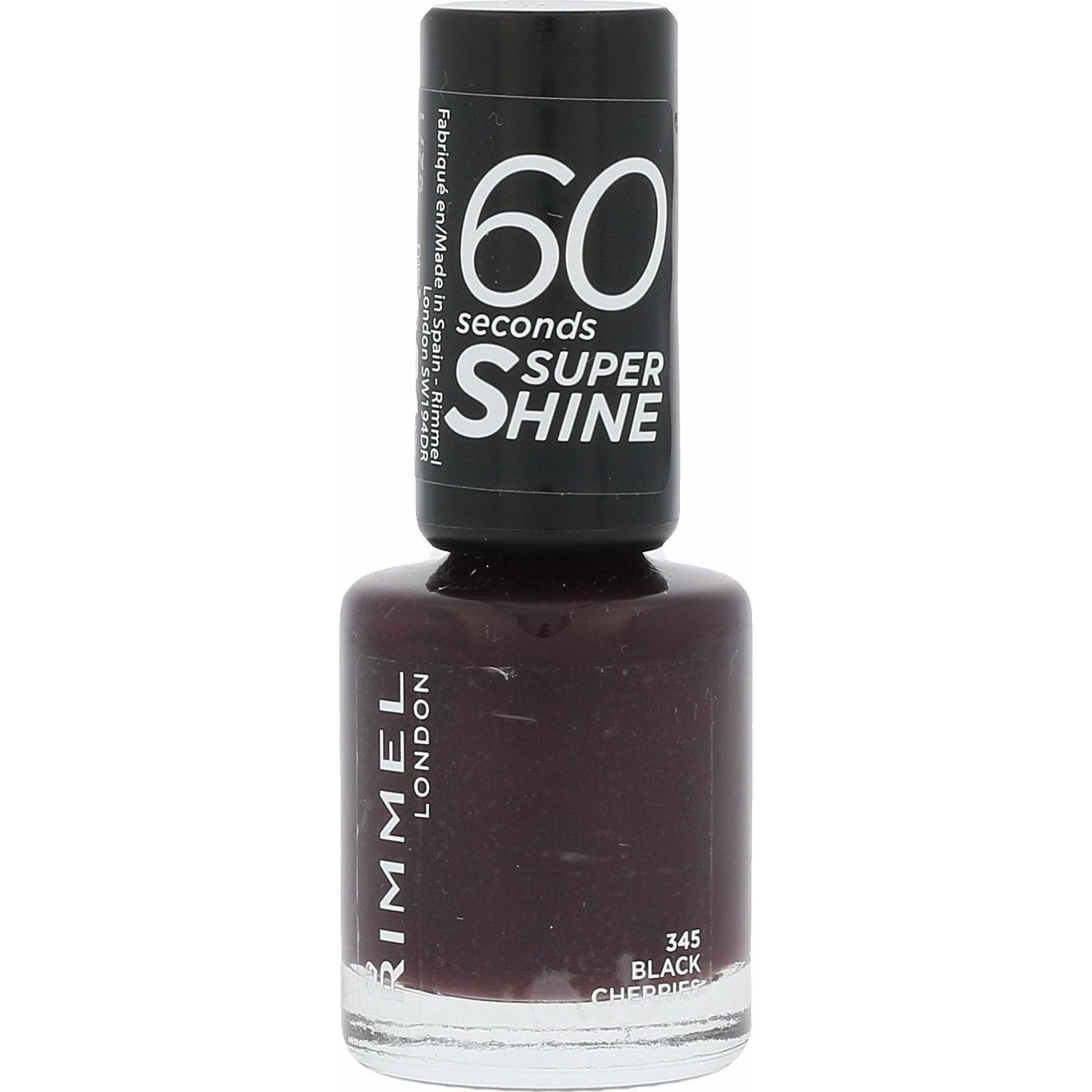 Rimmel London, Nagellack, 60 Seconds Super Shine (345 Black Cherries, Farblack)