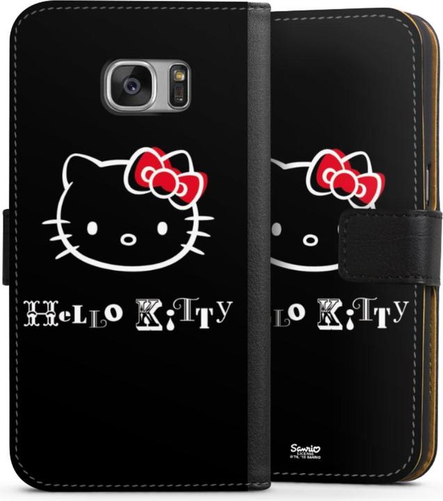 Produktbild DeinDesign Tasche für Samsung Galaxy S7 Handy Flip Case Wallet Cover Handytasche Leder Fanartikel Hello Kitty (Samsung Galaxy S7)