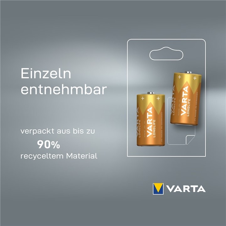 Produktbild Varta Longlife (2 Stk., C, 7600 mAh)