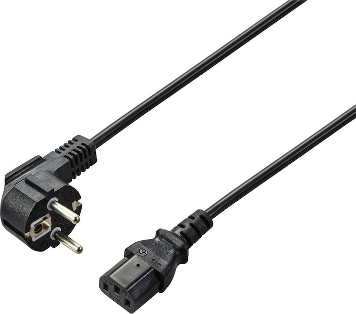 Produktbild Renkforce Kaltgeräte Anschlusskabel (1x Schutzkontakt-Winkelstecker - 1x Kaltger (0.75 m)