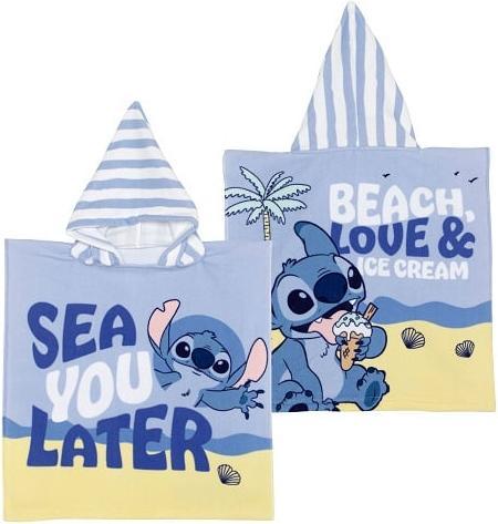 Handtuch-Poncho-Stich am Strand